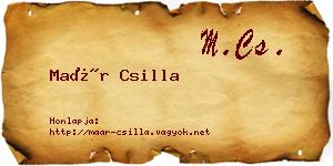 Maár Csilla névjegykártya